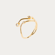 Bague dorée sertie de zirconiums – Baie aux prunes