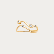 Bague dorée sertie de zirconiums – Baie aux prunes
