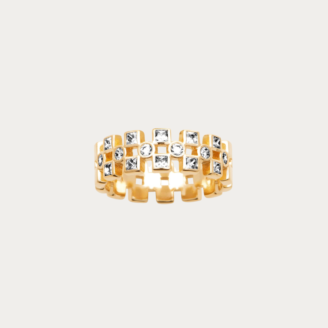 Bague dorée sertie de zirconiums – Meads Bay