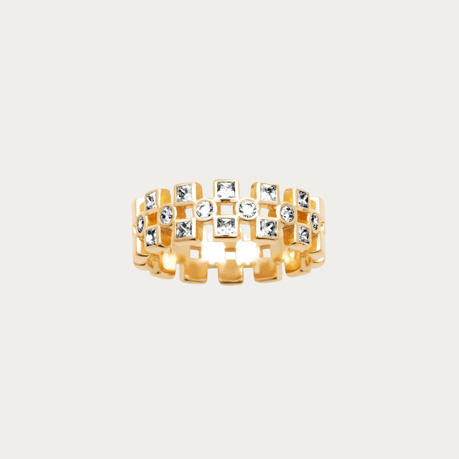 Bague dorée sertie de zirconiums – Meads Bay