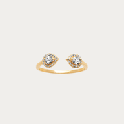Bague ouverte dorée sertie de zirconiums – Plage des Amoureux