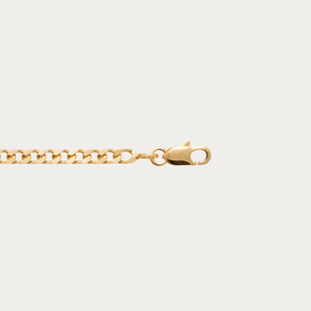 Chaîne Gourmette diamantée plaqué or jaune 18K 3,00 mm | Prendre le Large