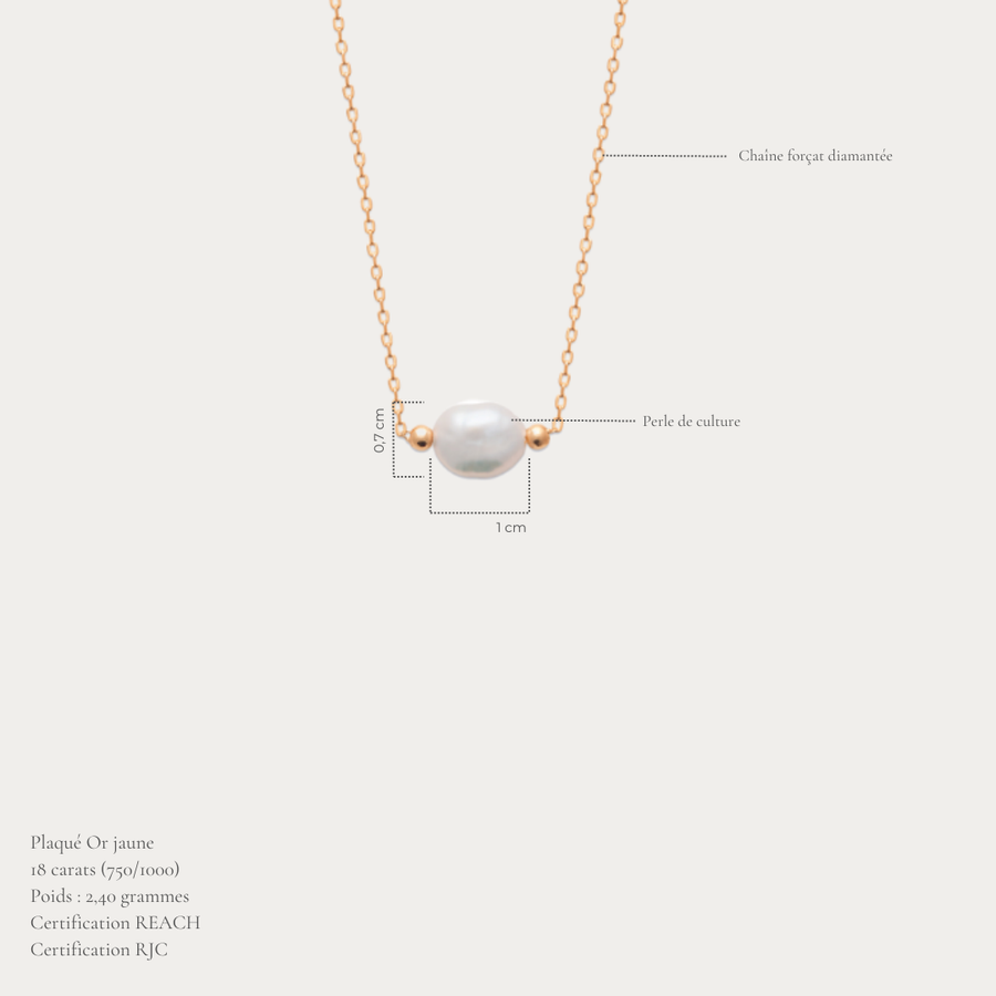 3 microns est composé de 3 couches d'épaisseurs d'or déposé sur le collier pour une haute qualité de votre bijou.