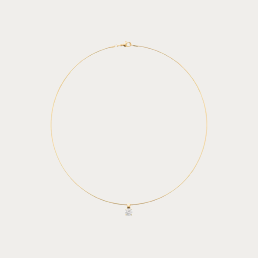 Collier doré pendentif zirconium – Baie aux prunes