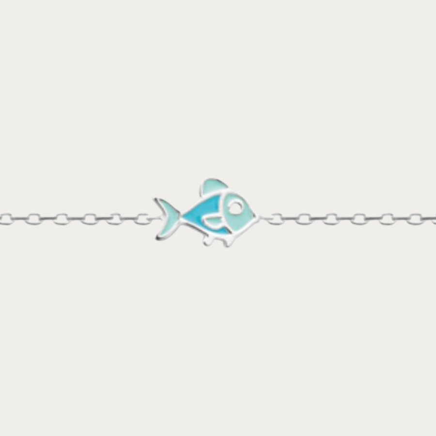 Bracelet argenté avec pendentif poisson – Mini Océane