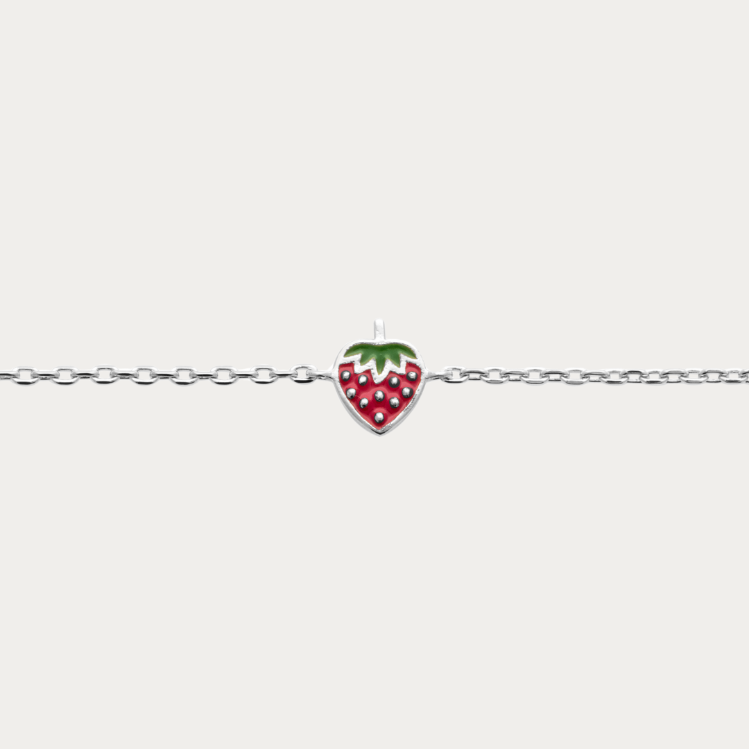 Bracelet Charlotte argenté pendentif fraise