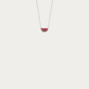 Collier chaîne Kalahari argenté avec pendentif pastèque