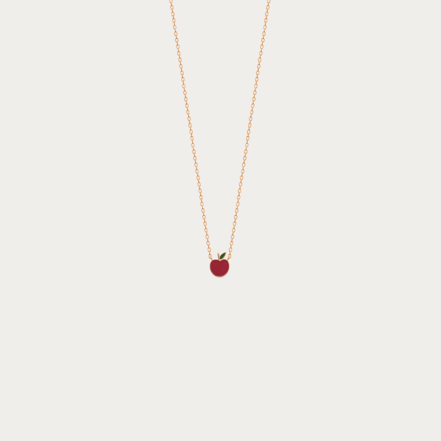 Collier chaîne Api doré avec pendentif pomme