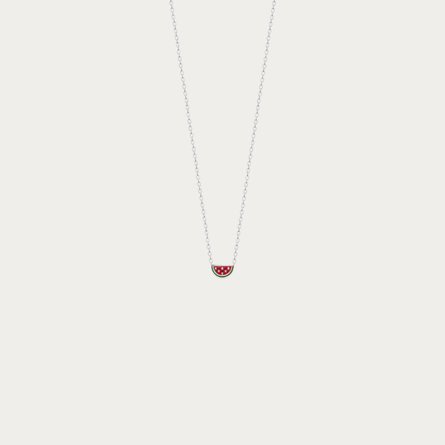 Collier chaîne Kalahari argenté avec pendentif pastèque