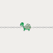 Bracelet argenté avec pendentif tortue – Mini Carapace