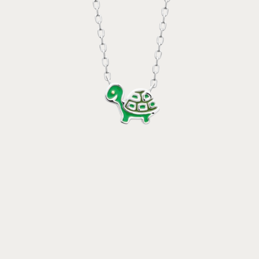 Collier argenté avec pendentif tortue - Mini Carapace