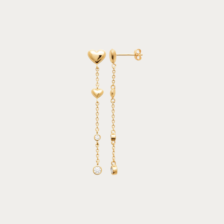 Découvrez cette paire de boucles d'oreilles en plaqué or jaune 18 carats de la collection Plage de Poire.
