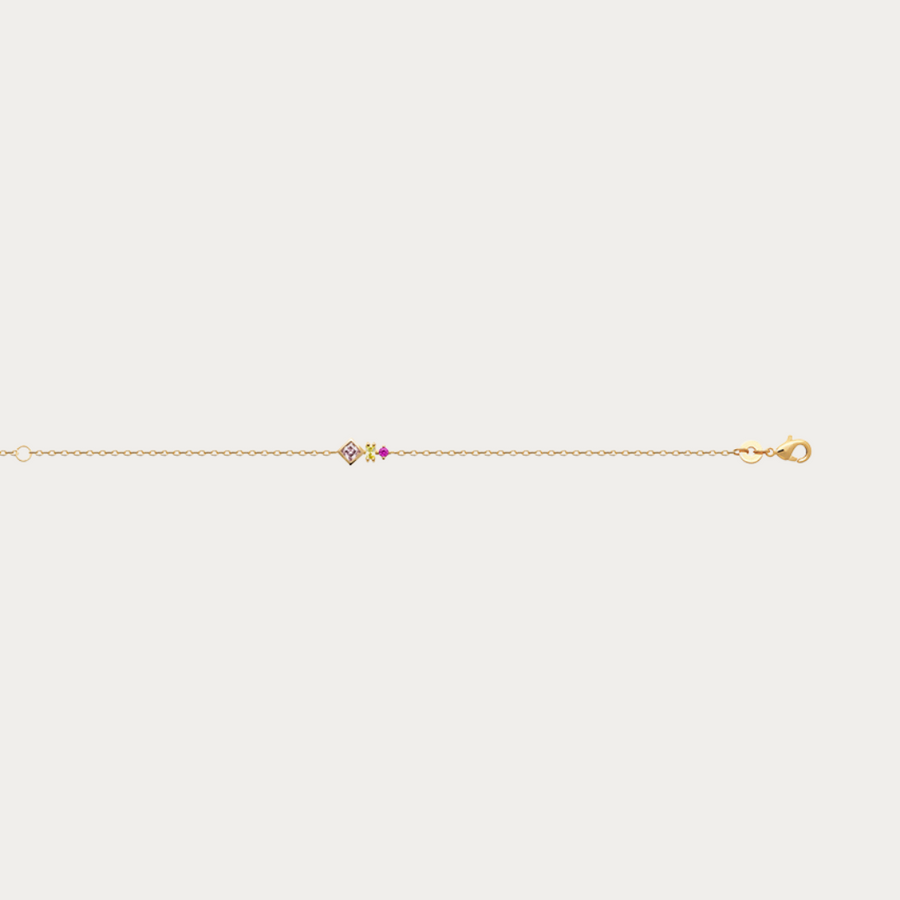 Bracelet chaîne Paraguan doré avec zirconiums