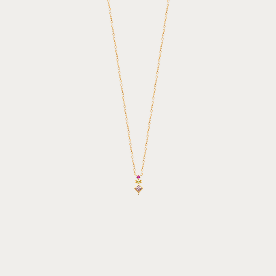 Collier chaîne Paraguan doré avec zirconiums