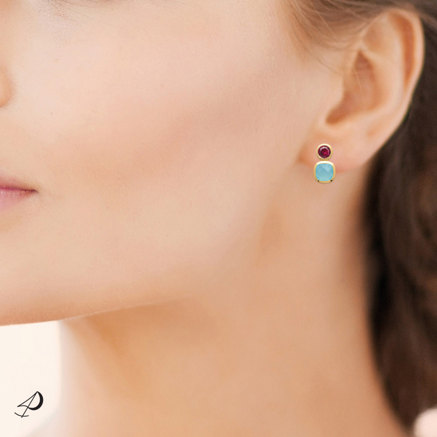 Achat petites boucles d'oreilles de la collection Sligo envoyé dans notre joli pochon Prendre le large en coton recyclé.