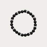 Bracelet élastique Élément avec Agate noire mate