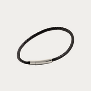 Bracelet Bari en cuir noir avec fermoir magnétique