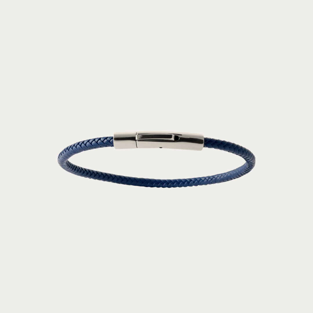 Bracelet Bari en cuir bleu avec fermoir magnétique