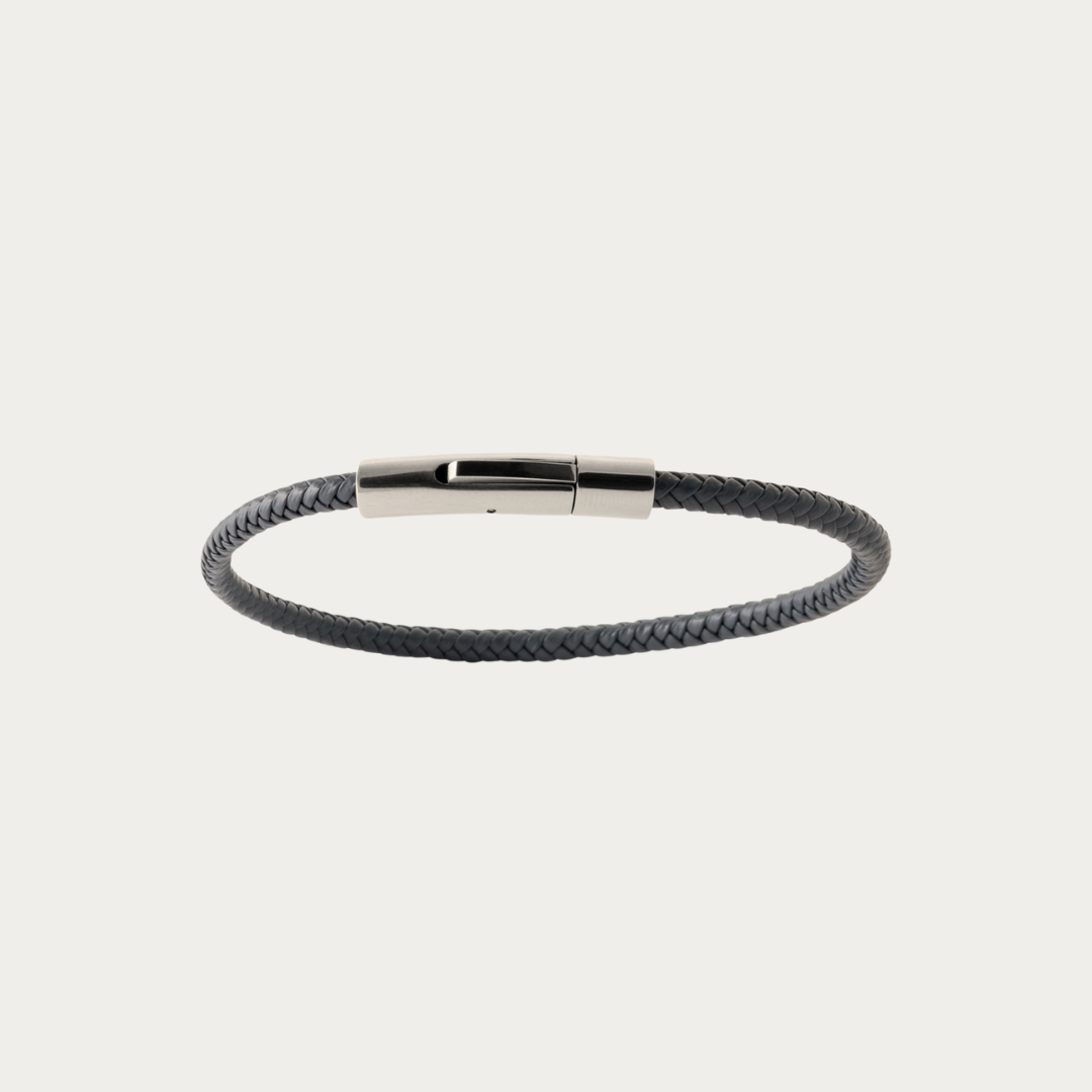 Bracelet Bari en cuir gris avec fermoir magnétique