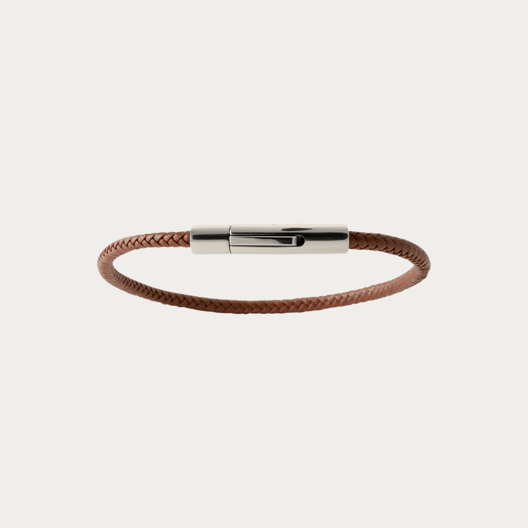 Bracelet Bari en cuir marron avec fermoir magnétique