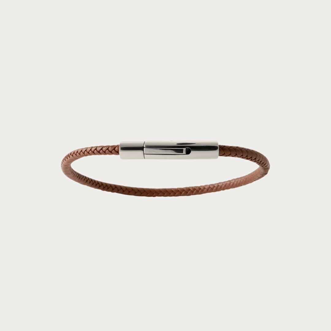 Bijou Bracelet Homme en Cuir marron Fermoir Magnétique acier inoxydable Bijou Bracelet Homme en Cuir marron Fermoir Magnétique acier inoxydable
