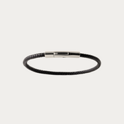 Bracelet Bari en cuir noir avec fermoir magnétique