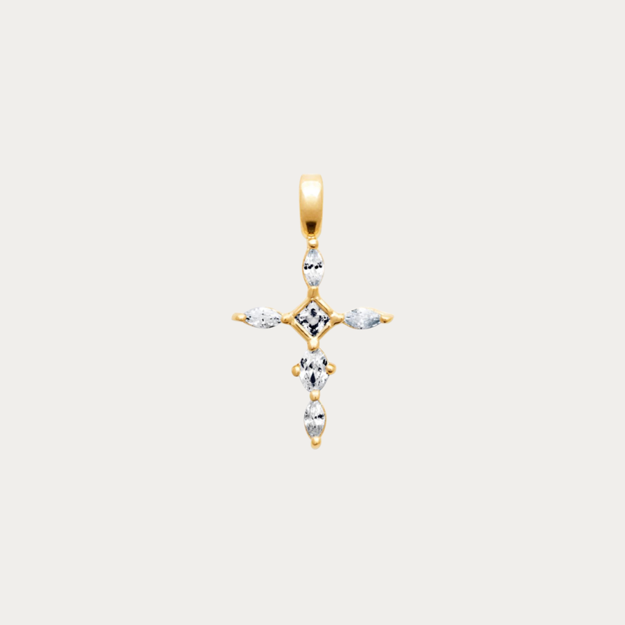 Pendentif doré sertie de zirconiums – Saint Martin