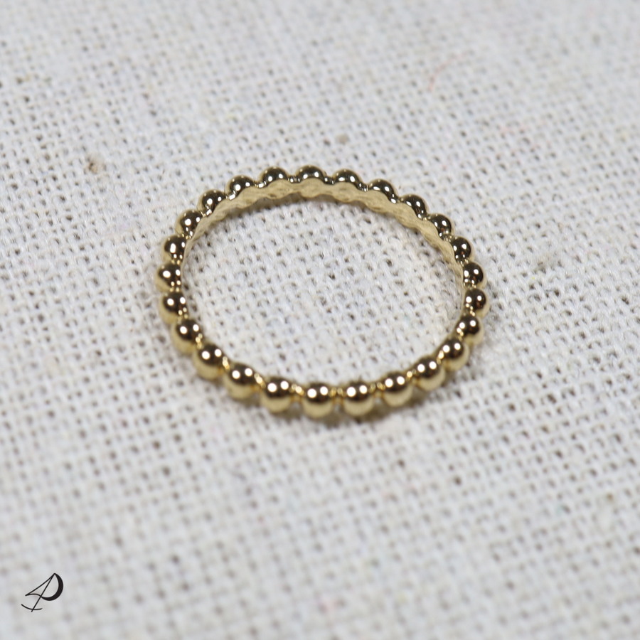 Bague fine Coronado dorée avec petites boules
