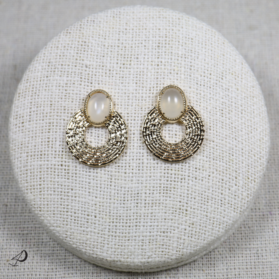 Boucles d'oreilles Wijaya avec Pierre de lune