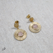 Boucles d'oreilles Tofo avec Quartz rose