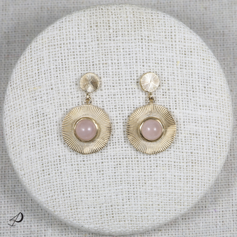 Boucles d'oreilles Tofo avec Quartz rose