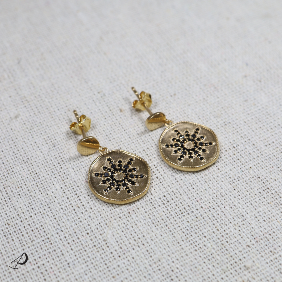 Boucles d'oreilles Safi avec zirconiums noirs