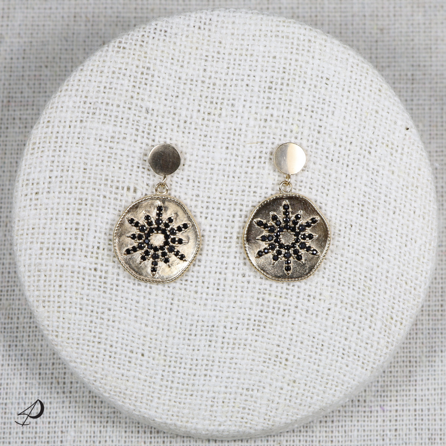 Boucles d'oreilles Safi avec zirconiums noirs