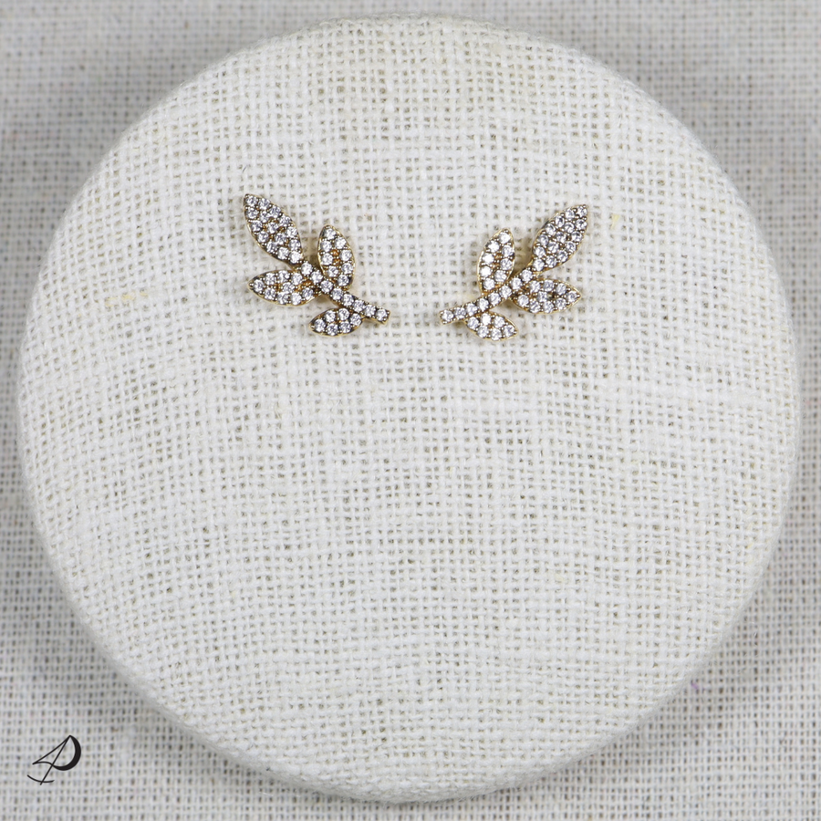 Puces d'oreilles Alameda dorées avec zirconiums