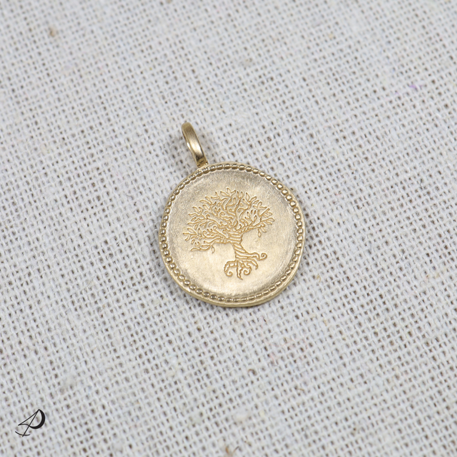 Pendentif Forte doré en forme d'arbre de vie