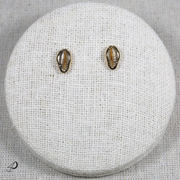 Puces d'oreilles Cupabia dorées en forme de coquillage