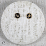 Puces d'oreilles Casablanca dorées et laque noire