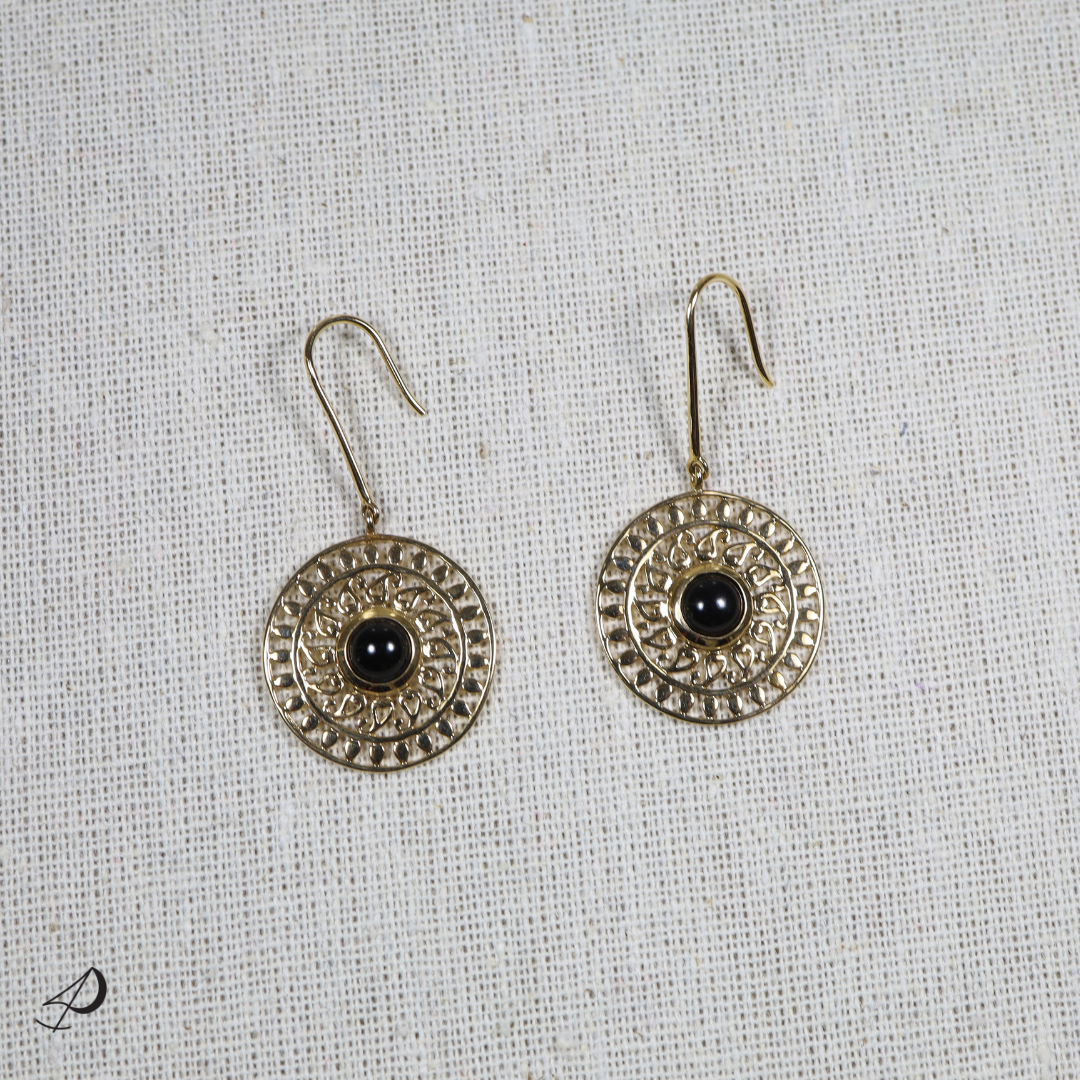 Boucles d'oreilles Alcazar avec Agate noire