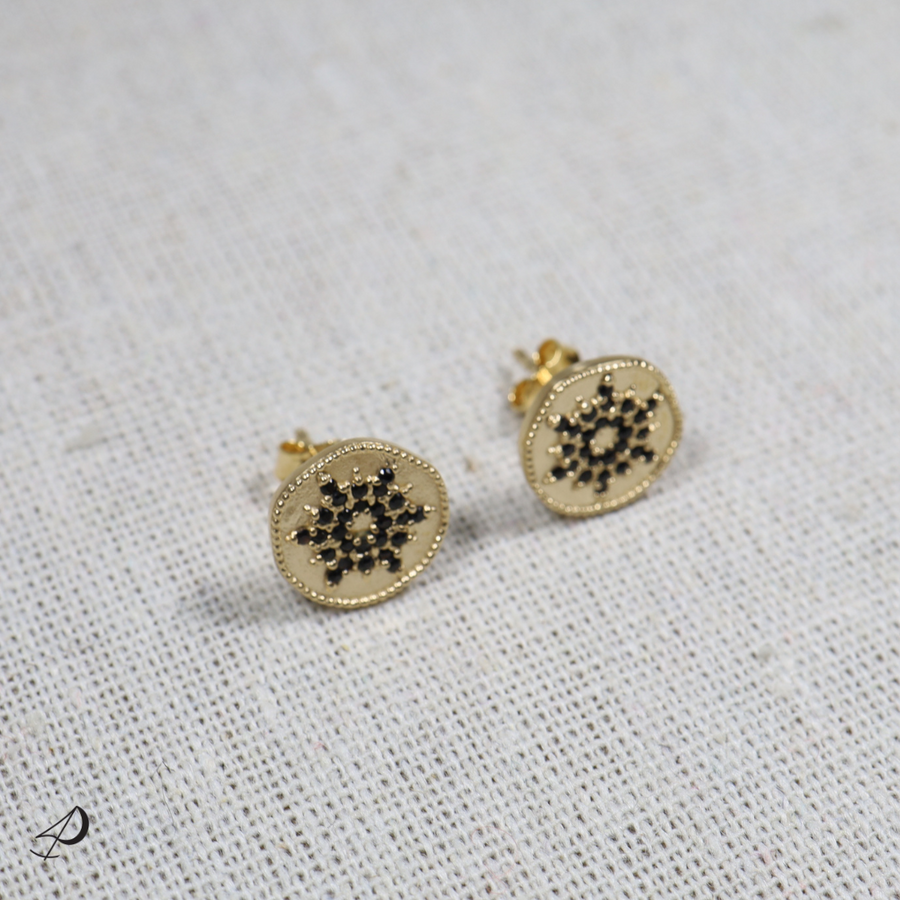 Puces d'oreilles Safi avec zirconiums noirs